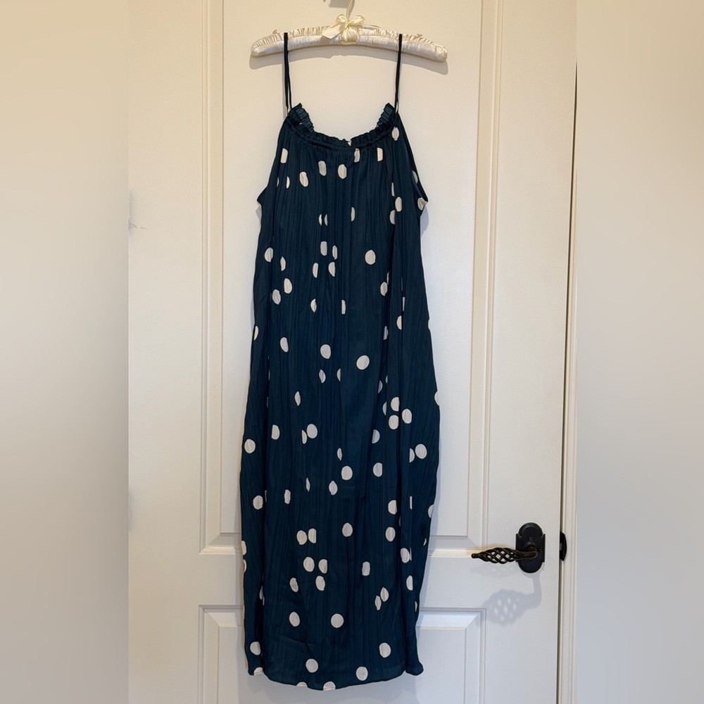 Soma Deep Teal Polka Dot Midi-Bra Dress